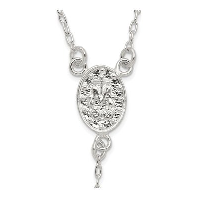 Sterling Silver Beaded Rosary Necklace – view 6