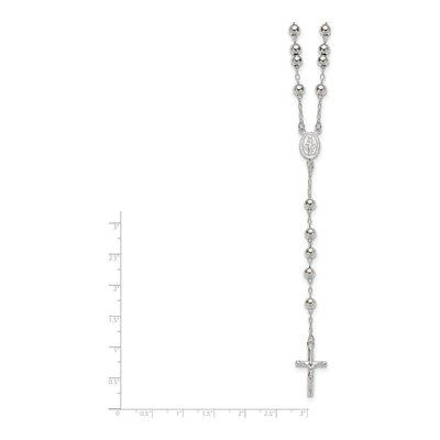 Sterling Silver Beaded Rosary Necklace – view 7