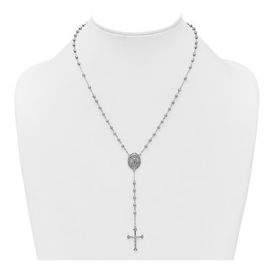 Sterling Silver CZ Rosary Necklace – view 4