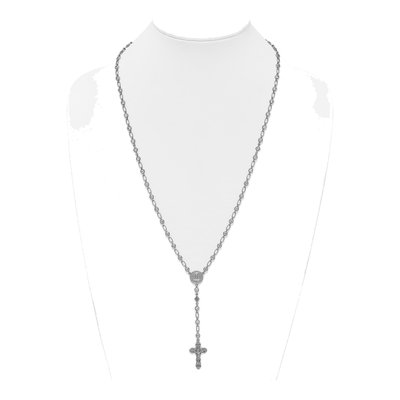 Sterling Silver CZ Rosary Necklace – view 4