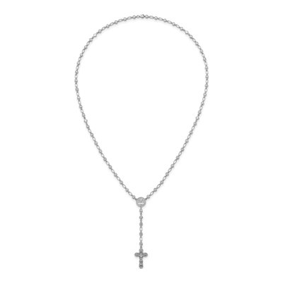 Sterling Silver CZ Rosary Necklace – view 5