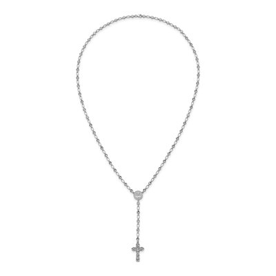 Sterling Silver CZ Rosary Necklace – view 5