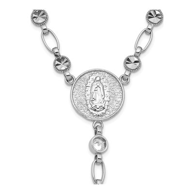Sterling Silver CZ Rosary Necklace – view 6