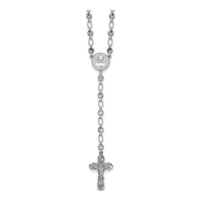 Sterling Silver CZ Rosary Necklace