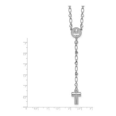 Sterling Silver CZ Cross Ash Holder Rosary Necklace – view 8