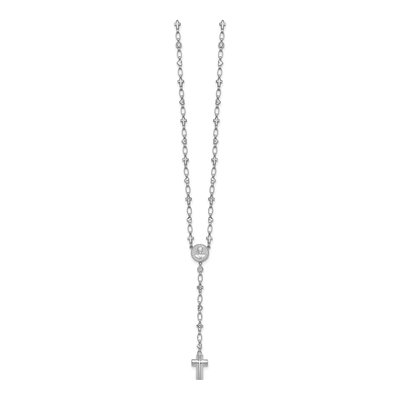 Sterling Silver CZ Rosary Necklace – view 3
