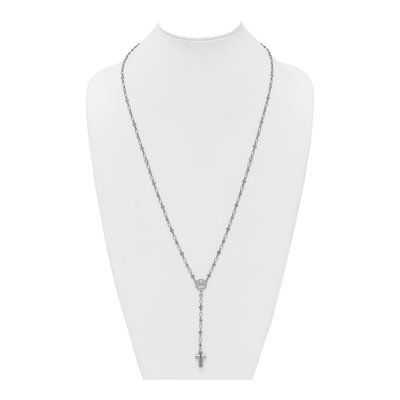 Sterling Silver CZ Rosary Necklace – view 4
