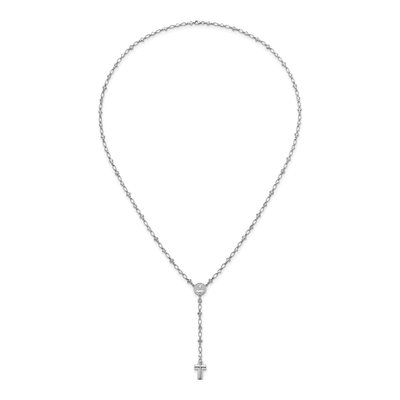 Sterling Silver CZ Rosary Necklace – view 5