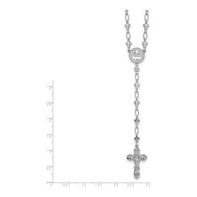 Sterling Silver CZ Rosary Cross Necklace – view 7
