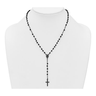 Sterling Silver Crystal Rosary Necklace – view 4