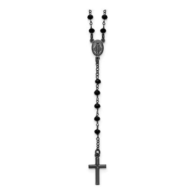 Sterling Silver Crystal Rosary Necklace