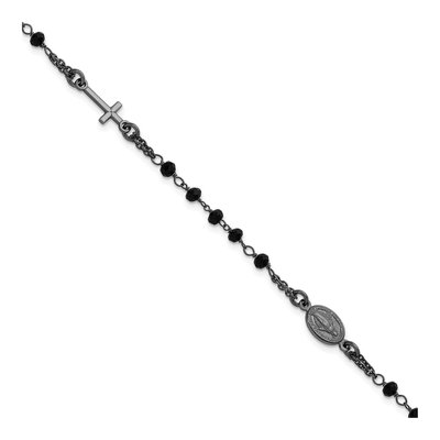 Sterling Silver Crystal Rosary Bracelet