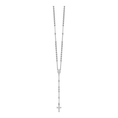 Sterling Silver Beaded Rosary Necklace – view 3