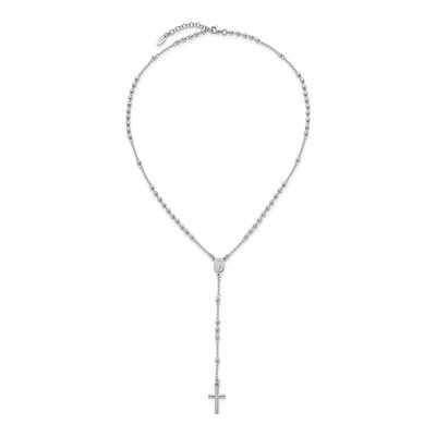 Sterling Silver Beaded Rosary Necklace – view 5