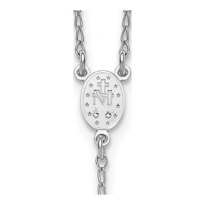 Sterling Silver Beaded Rosary Necklace – view 6