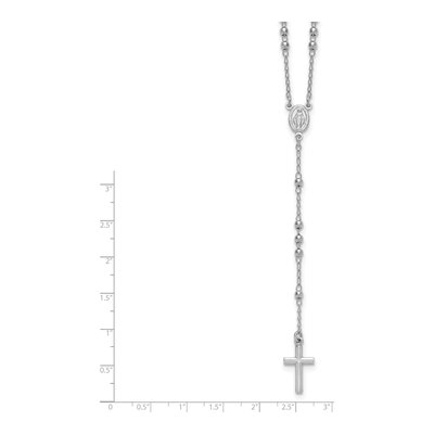 Sterling Silver Beaded Rosary Necklace – view 7