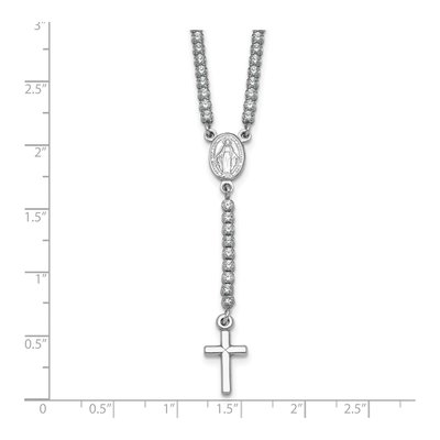 Sterling Silver CZ Rosary Necklace – view 6