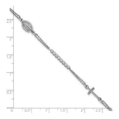 Sterling Silver CZ Rosary Bracelet – view 6