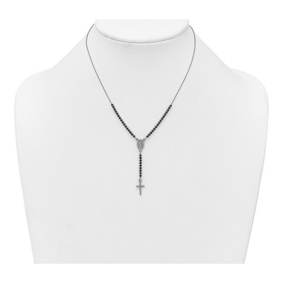 Sterling Silver CZ Rosary Necklace – view 4