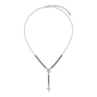 Sterling Silver CZ Rosary Necklace – view 5