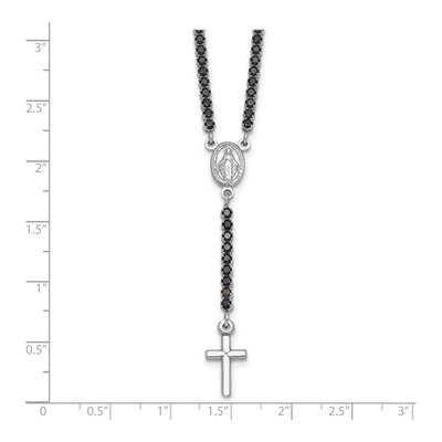 Sterling Silver CZ Rosary Necklace – view 6