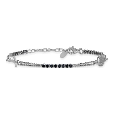 Sterling Silver CZ Rosary Bracelet – view 4