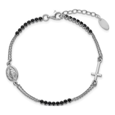 Sterling Silver CZ Rosary Bracelet – view 5