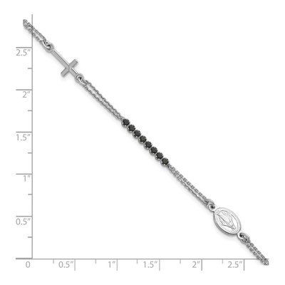 Sterling Silver CZ Rosary Bracelet – view 6