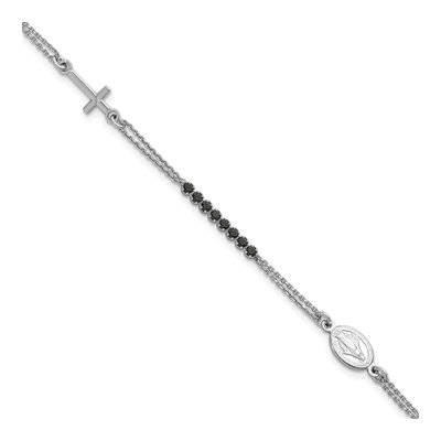Sterling Silver CZ Rosary Bracelet
