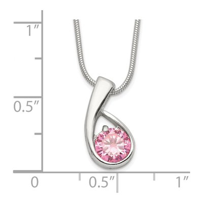 Sterling Silver CZ Pendant Necklace – view 6