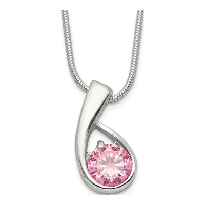 Sterling Silver CZ Pendant Necklace