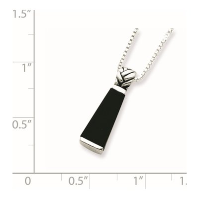 Sterling Silver Onyx Pendant Necklace – view 4