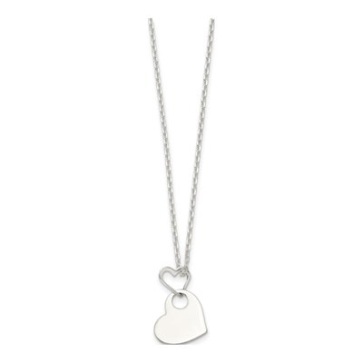 Sterling Silver Open Heart Pendant Necklace – view 3