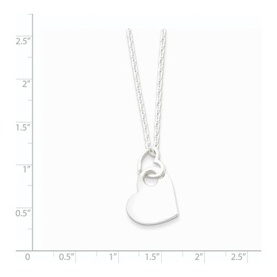 Sterling Silver Open Heart Pendant Necklace – view 4