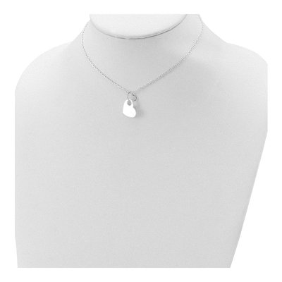 Sterling Silver Open Heart Pendant Necklace – view 5