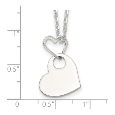 Sterling Silver Open Heart Pendant Necklace – view 6