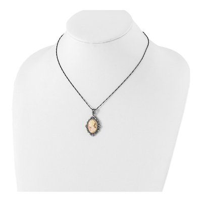Sterling Silver Crystal Cameo Necklace – view 5