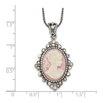 Sterling Silver Crystal Cameo Necklace – view 6