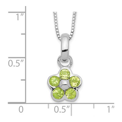 Sterling Silver Peridot Flower Necklace – view 4