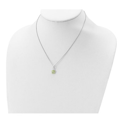 Sterling Silver Peridot Flower Necklace – view 5