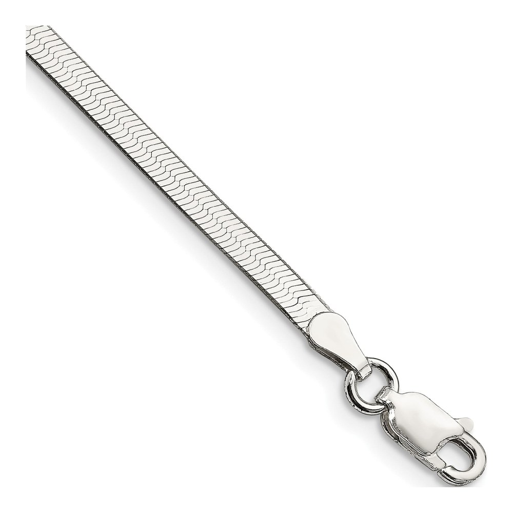 Sterling Silver 3mm Herringbone Chain Bracelet