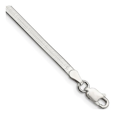Sterling Silver 3mm Herringbone Chain Bracelet