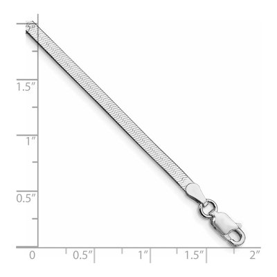 Sterling Silver 3mm Herringbone Chain Bracelet – view 2