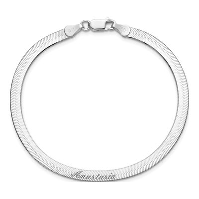 Sterling Silver 4.5mm Herringbone Chain Bracelet – view 4