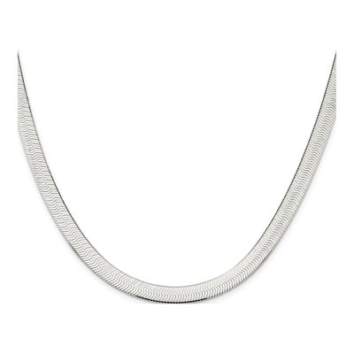 Sterling Silver 7.3mm Herringbone Chain – view 2