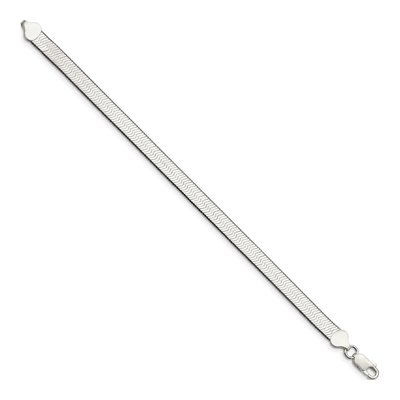 Sterling Silver 7.3mm Herringbone Chain Bracelet – view 2