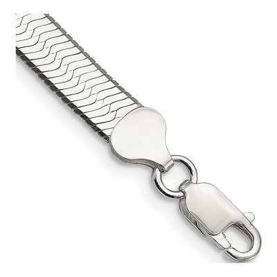 Sterling Silver 7.3mm Herringbone Chain Bracelet