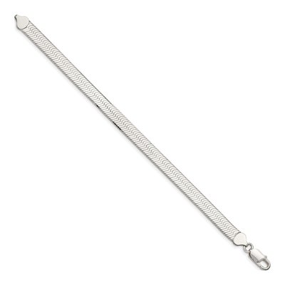 Sterling Silver 8mm Herringbone Chain Bracelet – view 2