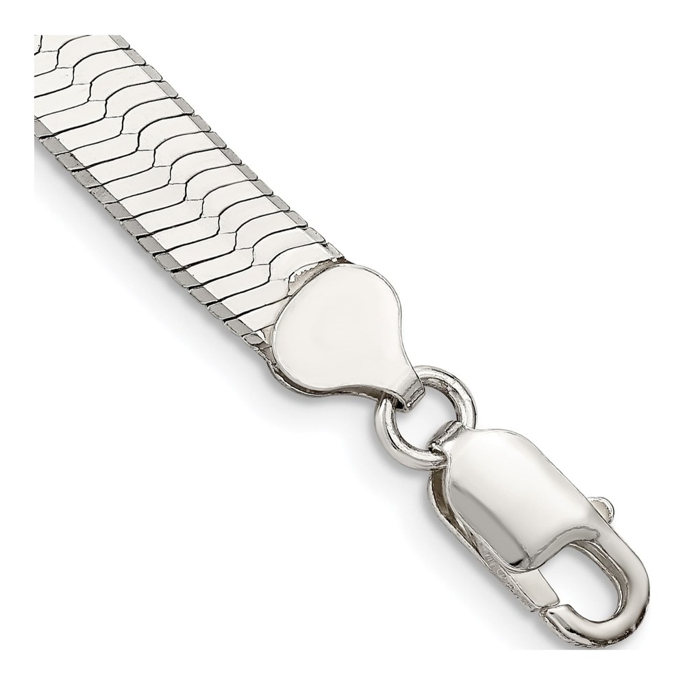 Sterling Silver 8mm Herringbone Chain Bracelet