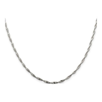 Sterling Silver 2mm Twisted Herringbone Chain – view 2